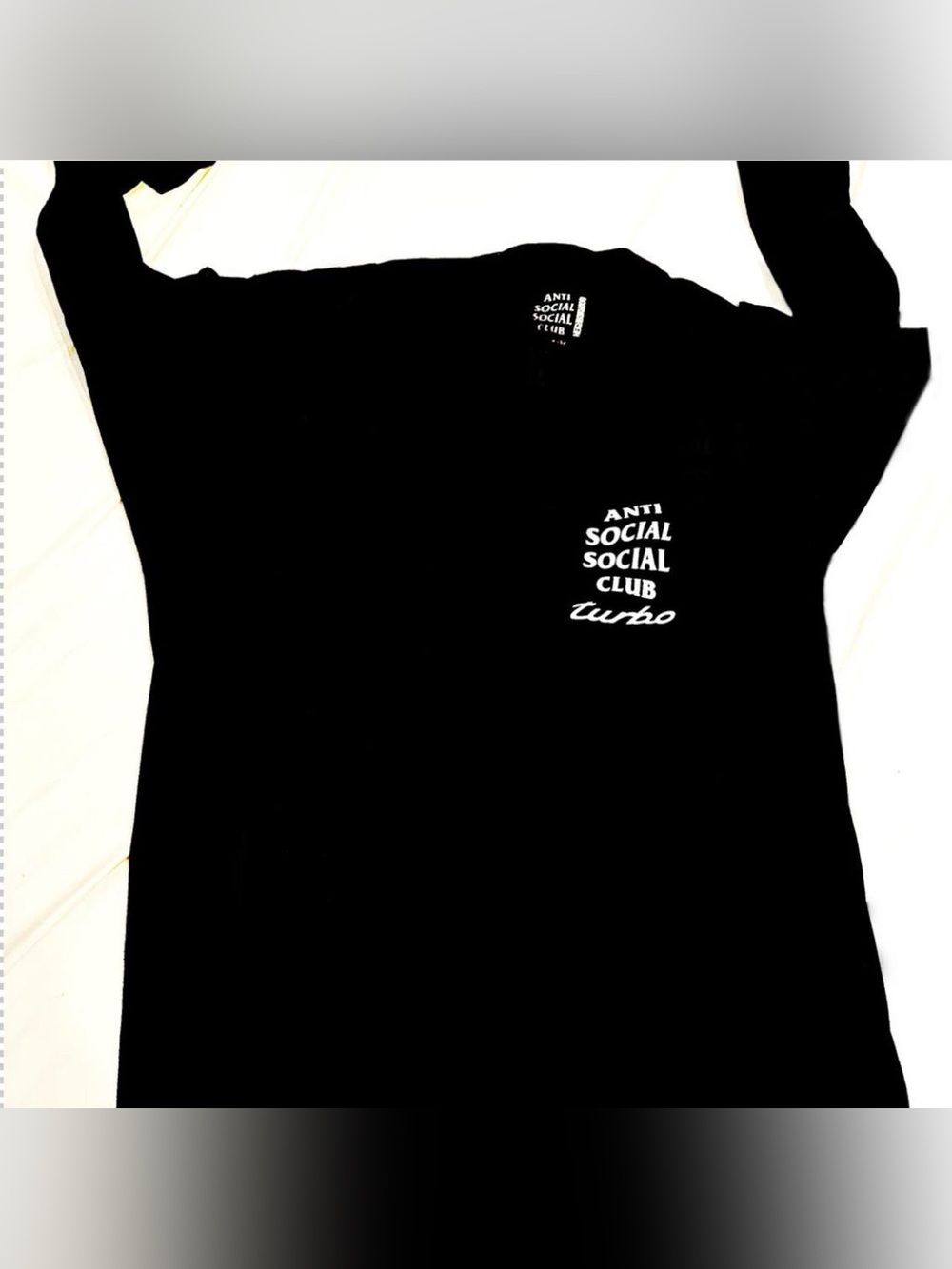 Black and white Anti Social Social Club X Neighborhood Turbo T-shirt